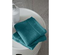 Catherine Lansfield Zero Twist Soft & Absorbent Cotton Face Cloth Pair Teal Green