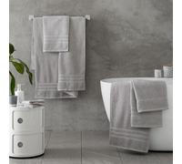 Catherine Lansfield Zero Twist Silver 6Pc Towel Bale 100% Cotton Bath, Hand And Face Towels