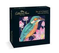 Catherine Rowe Kingfisher Set of 4 Cork Backed Coasters