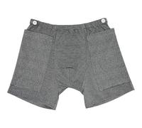 Catheter Bag Holder Catheter Underwear for Men with Elastic Dark Grey Striped Urinary Pants with 2 Pocket & Button Fixer Polyester Incontinence Pants, No Urine Bag, XL