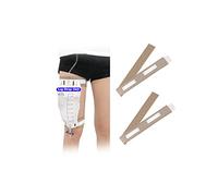 Catheter Leg Bag Holder, Foley Catheter, Urine Drainage Bag, Support Straps with Extra Padded and Soft Elastic Fabric (Khaki, Pack of 2)