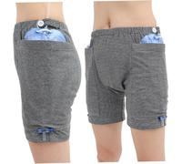 Catheter Underwear for Men with Elastics Cotton Catheter Pants with 2 Pocket & Fixer Striped Concealed Nephrostomy Bag Clothing for Elderly, Abdominal Surgery, No Urine Bag, XL ;1
