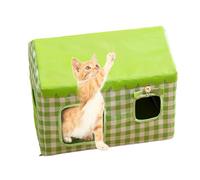 Cathhouse with Cooling | Summer Cat Shelter - Insulated Sine Hanging Bag and Multilayer Compartment Design Maximize Ice Pack Effect. Increases Cooling Circulation Efficiency and Durable Temperaturer