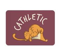 Cathletic Cat Dog Pets Rubber Placemat Large Size 39.5 x 28.5 cm Red