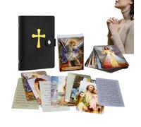 Catholic Cards Set,Collectible Devotional Keepsake | Religious Prayer Card Case | for Travel Bedroom Nightstand Family Friends Collecting Enthusiasts