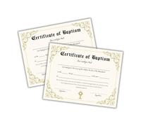 Catholic Certificate of Baptism 6pk on Linen 8.5x11” Sacrament Keepsake Rite First Communion Graduation from Confirmation Eucharist Priest