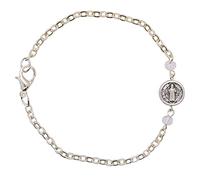Catholic Charm Bracelet | Delicate Chain Featuring a Saint Medal Bead | Christian Jewelry | Great Religious Gift for Confirmation and Graduation | Clasp Closure, Metal, no