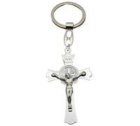 Catholic Christ Jesus Religion Saint Benedict Holy Cross Jewelry with Pendant Exquisite Car Keychain Accessories Free Durability