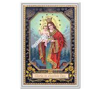 Catholic Christmas Cards - Religious Roman Catholic Greeting - Traditional Holy Family Nativity Scene - Old Fashioned - Blank inside to write own message - Vintage Art Design - Blessed Mary and Jesus