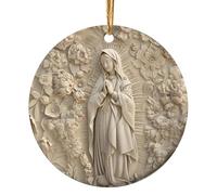 Catholic Christmas Ornaments Round Printed Acrylic Catholic Christmas Decorations | 4in Religious Christmas Decoration For Tree Decorations & Seasonal Decor