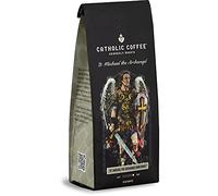 Catholic Coffee St. Michael | Dark Roast Whole Bean Coffee - Almond & Citrus Notes | 12oz Bag - Premium Catholic Gift Inspired by the Defender of Heaven