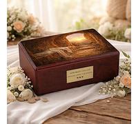 Catholic Cremation Urn Empty Tomb Resurrection - Wooden Adult Urn for Ashes