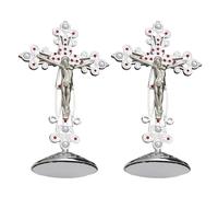 Catholic Crucifix Standing Crosses, Steel color