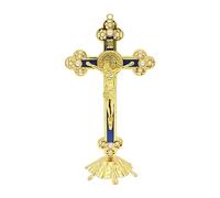 Catholic Crucifixion Stand, Standing Crucifix, Antique Golden Elegant Crucifix That Stands for the Chapel, Catholic Crucifixion of Jesus Christ for the Chapel