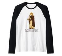 Catholic Devotion to St. Thomas Aquinas in Corpus Christi Raglan Baseball Tee