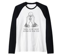 Catholic Eucharist This is My Body Raglan Baseball Tee