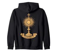 Catholic Eucharistic Adoration Monstrance Blessed Sacrament Zip Hoodie