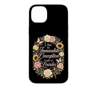 Catholic Faith Floral I Am The Immaculate Conception Lourdes Case for iPhone 14 Plus