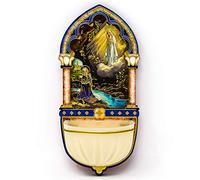 Catholic Gift Shop Lourdes Gifts - Luminous Lourdes Water Font with Gold Foil Highlights.