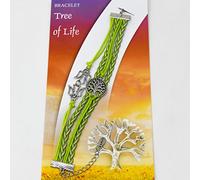 Catholic Gift Shop Ltd Green Tree of Life Rope Bracelet & Lourdes Prayer Card