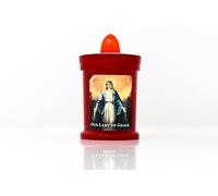 Catholic Gift Shop Ltd Our Lady of Grace LED Candle - Battery Grave Light Candle & Prayer Card
