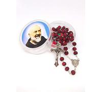 Catholic Gift Shop Ltd Saint Pio Rosary Beads with St Pio Rosary Box - Rose Scented Rosary Beads