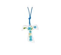 Catholic Gift Shop Ltd Tau Blue Flowers Cross Necklace