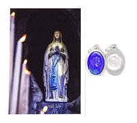 Catholic Gift Shop OUR LADY OF LOURDES Holy Water Pendant Silver + LOURDES PRAYER CARDS