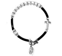 Catholic Gift Shop Real Crystal One Decade Rosary Bracelet - Apparition Medal, Single Decade Bracelet & Lourdes Prayer Card