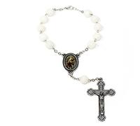 Catholic Gift Shop St Christopher Decade Rosary - Single Decade Luminous Car Rosary Beads, St Christopher Medal Centre, Car Rosaries & Lourdes Prayer Card