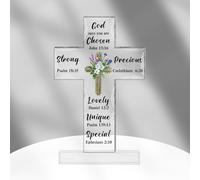 Catholic Gifts Baptism Gifts Acrylic Cross Christening Decorations Baptism Gifts for Girls Religious Gifts for Women Baptism Gifts for Boys Confirmation Gifts for Boys Catholic Gifts For Women