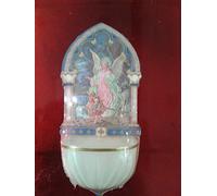 Catholic Gifts - Luminous Guardian Angel Holy Water Font with Gold Foil Highlights (3002)