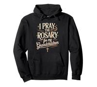 Catholic Grandma Pray Rosary Grandchildren Praying Pullover Hoodie