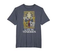 Catholic Holy See Latin Mass Vatican T-Shirt, Men's Big and Tall, Heather Blue, 2X Tall