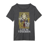 Catholic Holy See Latin Mass Vatican T-Shirt, Women's Plus, Dark Heather Grey, 2X