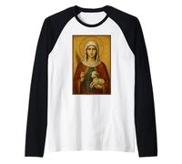Catholic Icon of Saint Agnes Raglan Baseball Tee