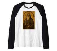 Catholic Icon of Saint Anthony the Abbot Raglan Baseball Tee