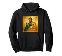 Catholic Icon of Saint Joseph with the Christ Child Pullover Hoodie