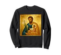 Catholic Icon of Saint Joseph with the Christ Child Sweatshirt