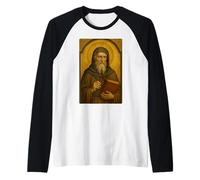 Catholic Icon of St Bede the Venerable Raglan Baseball Tee