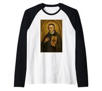 Catholic Icon of St John Eudes Raglan Baseball Tee