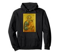Catholic Icon of St. Joseph with the baby Jesus Pullover Hoodie