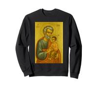 Catholic Icon of St. Joseph with the baby Jesus Sweatshirt