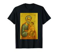 Catholic Icon of St. Joseph with the baby Jesus T-Shirt