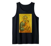 Catholic Icon of St. Joseph with the baby Jesus Tank Top