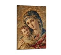 Catholic Iconography of The Virgin Posters Aesthetic Wall Art Canvas Vintage Poster Decorative Painting Living Room Bed Room Decor08x12inch(20x30cm) Frame-style