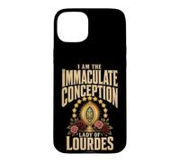 Catholic Immaculate Conception Lady Of Lourdes Marian Cross Case for iPhone 15 Plus