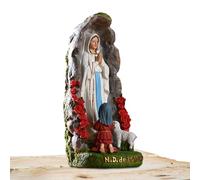 Catholic Immaculate Heart of Mary Statue - Blessed Virgin Mary Mother Figure, Catholic Church Religious Sculpture | Indoor Ornaments Our Lady of Lourdes with St Bernadette and Lamb Resin Figurines