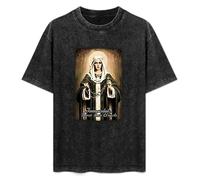 Catholic Immaculate Mary Our Lady Men's T-Shirt Unisex Black Cotton Hip Hop Print Tee Shirts S