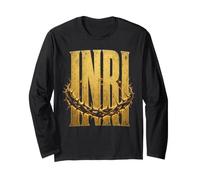 Catholic INRI Jesus of Nazareth King of the Jews Thorns Long Sleeve T-Shirt